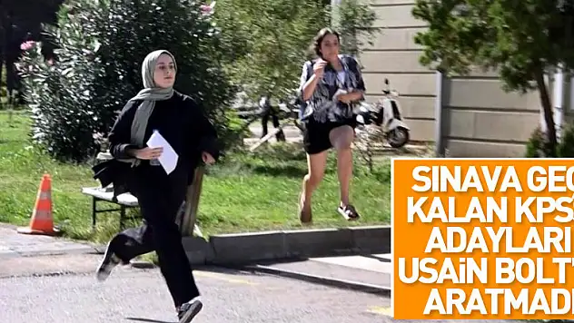 Sınava geç kalan KPSS adayları Usain Bolt'u aratmadı