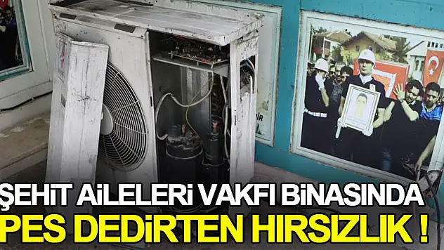 Şehit Aileleri Vakfı binasında pes dedirten hırsızlık