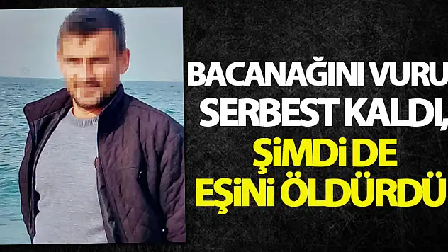 3 ay önce bacanağını vurup serbest kaldı, şimdi de eşini öldürdü