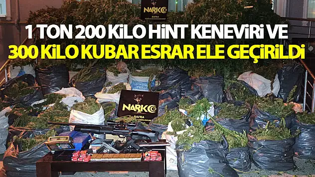 Bafra'da 1 ton 200 kilo Hint keneviri ve 300 kilo kubar esrar ele geçirildi