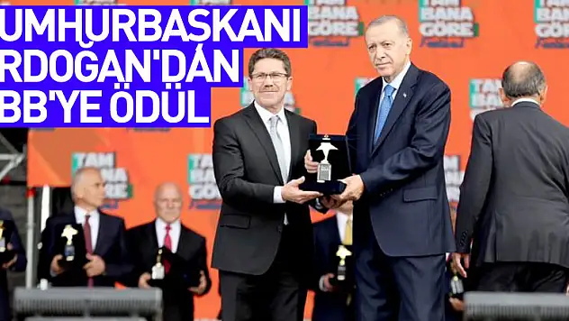 Cumhurbaşkanı Erdoğan'dan SBB'ye ödül