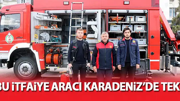 Bu itfaiye aracı Karadeniz'de tek