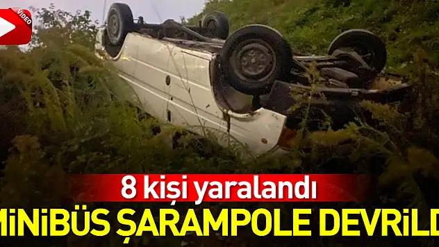 Samsun'da şarampole devrilen minibüsteki 8 kişi yaralandı
