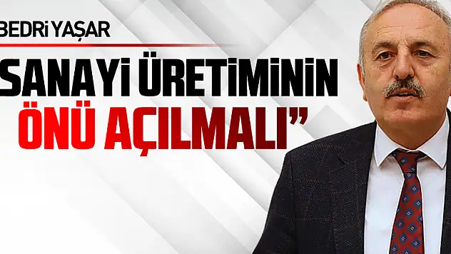 Yaşar, 'Sanayi üretiminin önü açılmalı'
