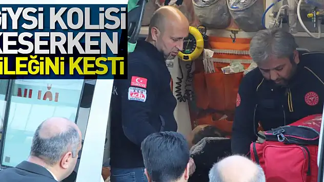 Giysi kolisi keserken bileğini kesen işçi hastanelik oldu