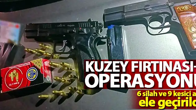Kuzey Fırtınası-1 Operasyonu: 6 silah ve 9 kesici alet ele geçirildi