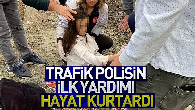 Trafik polisin ilk yardımı nefes alamayan çocuğu ölümden kurtardı