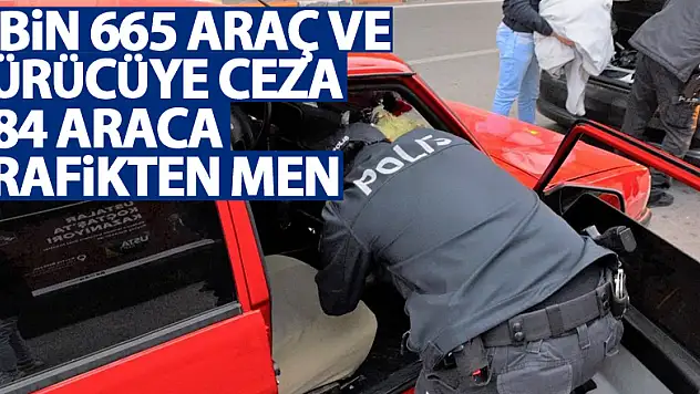 Samsun'da 2 bin 665 araç ve sürücüye ceza, 184 araca trafikten men