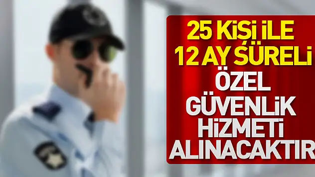 25 kişi ile 12 ay süreli özel güvenlik hizmeti alınacaktır