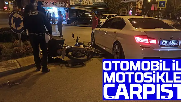 Otomobil ile motosiklet çarpıştı: 1 yaralı