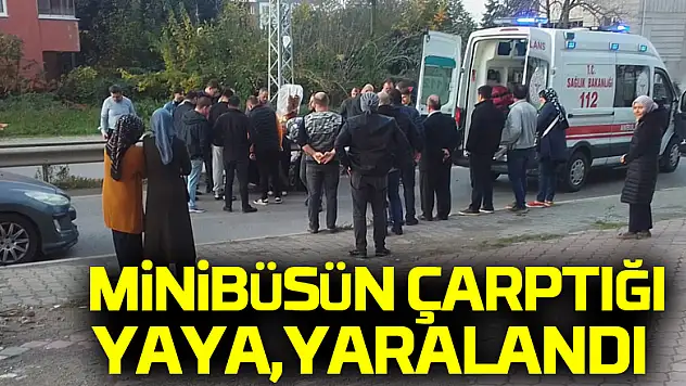 Minibüsün çarptığı yaya,yaralandı