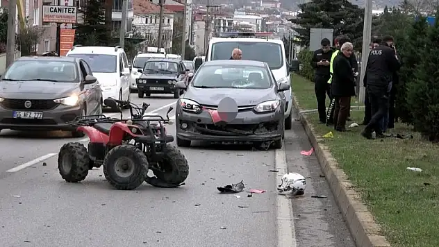 Otomobilin çarptığı ATV sürücüsü ağır yaralandı   