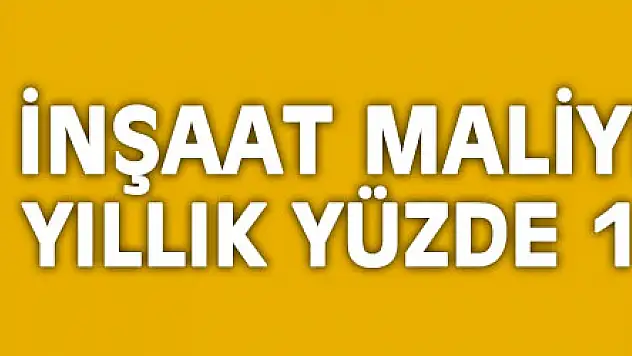 İnşaat maliyet endeksi yıllık yüzde 117,07 arttı