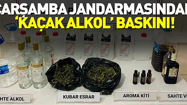 Çarşamba Jandarmasından 'Kaçak Alkol' Baskını!