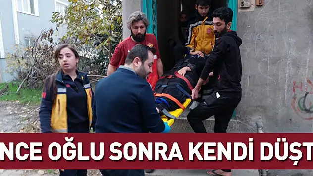 Çocuğunun balkondan düştüğünü gören anne de düşerek hastanelik oldu