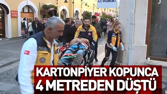 Bastığı kartonpiyer kopunca 4 metreden düştü