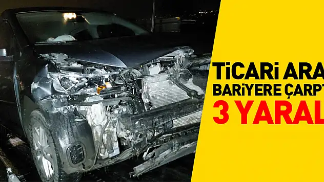 Samsun'da hafif ticari araç bariyere çarptı: 3 yaralı