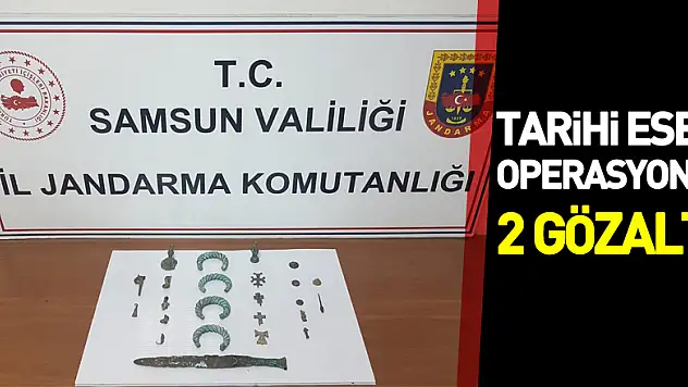 Samsun'da tarihi eser operasyonu: 2 gözaltı
