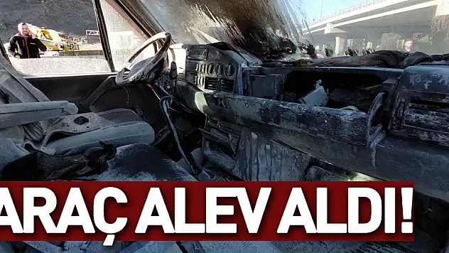 Araç alev aldı, facianın eşiğinden dönüldü