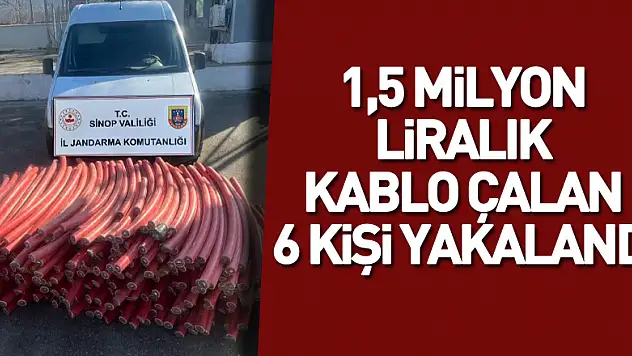 Şantiyeden 1,5 milyon liralık bakır kablo çalan 6 kişi yakalandı