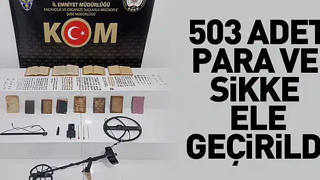 Samsun'da 503 adet altın para, sikke ve 12 adet el yazmalı kitap ele geçirildi