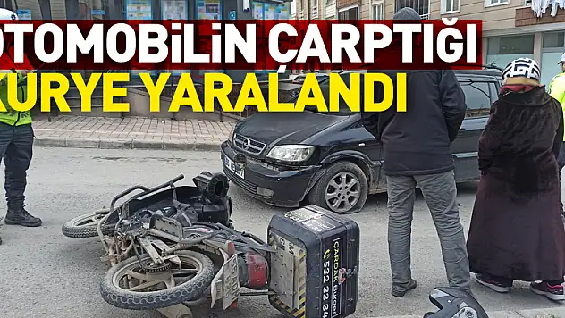 Otomobilin çarptığı kurye yaralandı