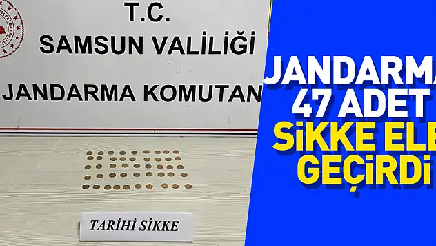 Samsun'da jandarma 47 adet sikke ele geçirdi