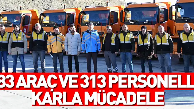 Samsun'da 183 araç ve 313 personelle karla mücadele