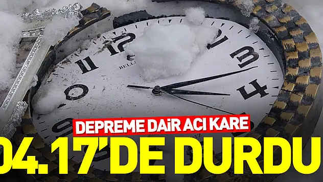 Enkazın altında bulunan duvar saati 04.17'de durmuş