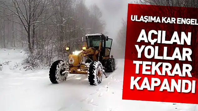 Ulaşıma kar engeli: Açılan yollar tekrar kapandı