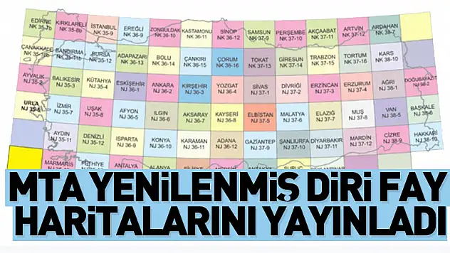 MTA yenilenmiş diri fay haritalarını yayınladı
