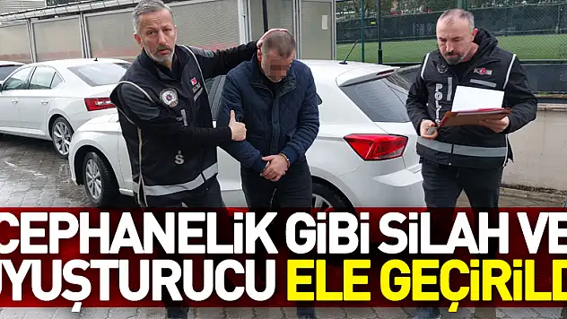 cephanelik gibi silah ve çeşit çeşit uyuşturucu ele geçirildi