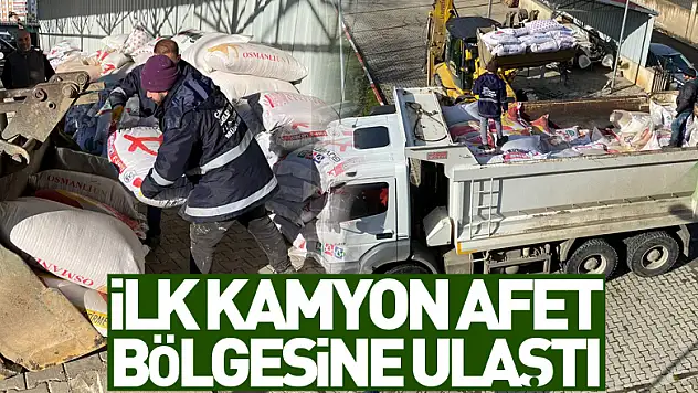 İlk Kamyon Afet Bölgesine Ulaştı