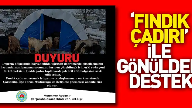 'FINDIK ÇADIRI' İLE GÖNÜLDEN DESTEK