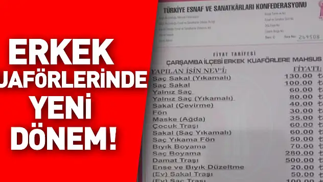 ERKEK KUAFÖRLERİNDE YENİ DÖNEM!
