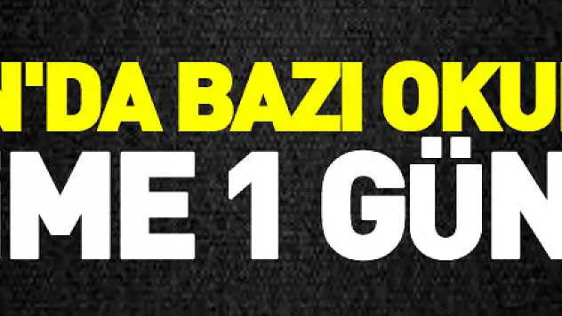 Samsun'da bazı okullarda eğitime 1 gün ara