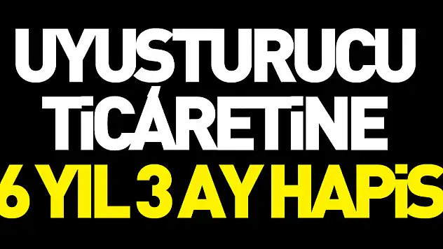 Uyuşturucu ticaretine 6 yıl 3 ay hapis