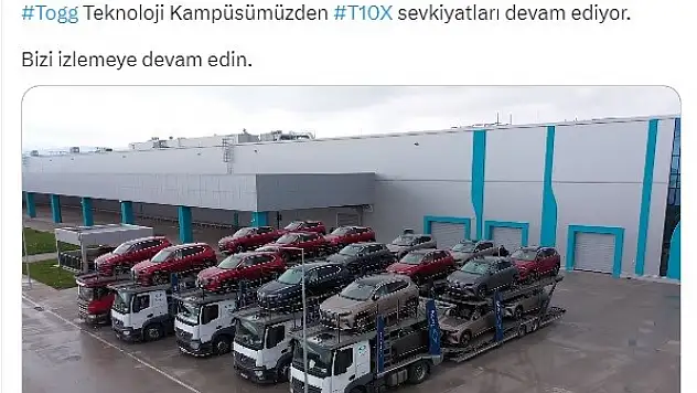 Togg sevkiyatları başladı