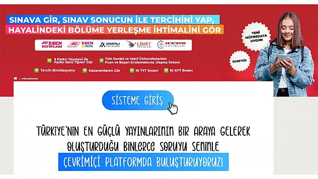 Türkiye'nin her yerinden online üniversite sınav simülasyonu imkânı