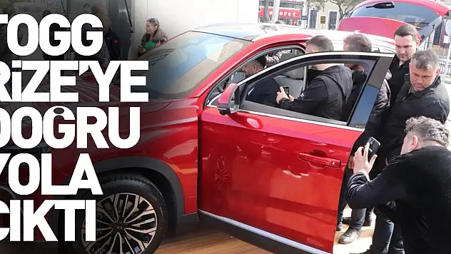 Samsun'da görücüye çıkan TOGG, Rize'ye doğru yola çıktı