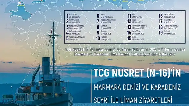 TCG Nusret müze gemisi 30 Nisan-20 Haziran arasında ziyarete açılacak