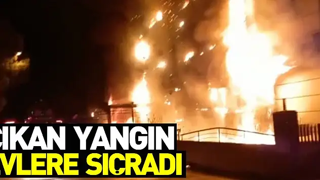 Samsun'da lokantada çıkan yangın evlere sıçradı, alevler geceyi aydınlattı