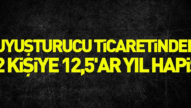 Uyuşturucu ticaretinden 2 kişiye 12,5'ar yıl hapis