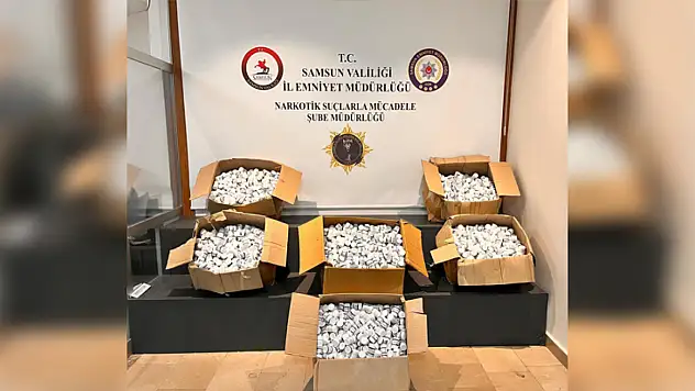 Samsun'da TIR'a gizlenen 153 bin sentetik ecza ele geçirildi