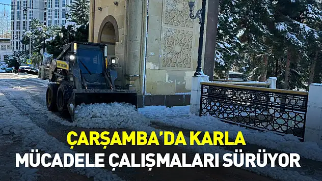 Çarşamba'da Karla Mücadele Çalışmaları Sürüyor