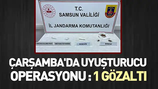 Çarşamba'da Uyuşturucu operasyonu: 1 Gözaltı