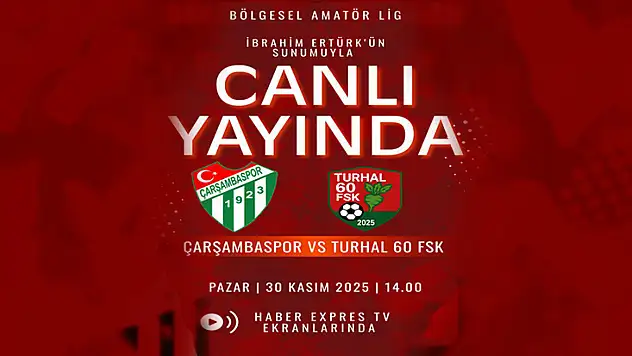 Çarşambaspor maçı İbrahim Ertürk'ün sunumuyla canlı yayında Haber Expres TV'de