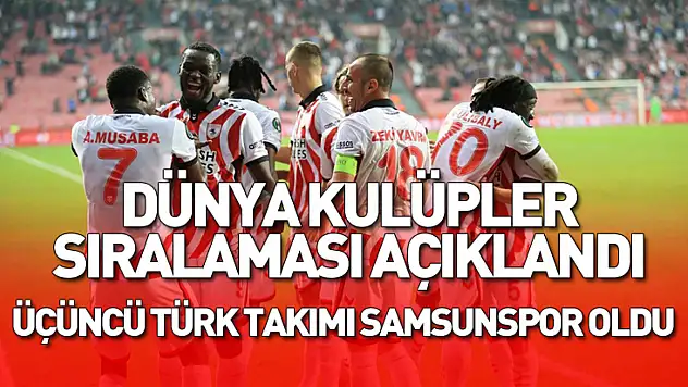 Dünya kulüpler sıralaması açıklandı: üçüncü Türk takımı Samsunspor oldu