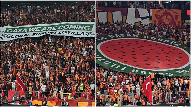 Galatasaray taraftarları, Filistin'i unutmadı
