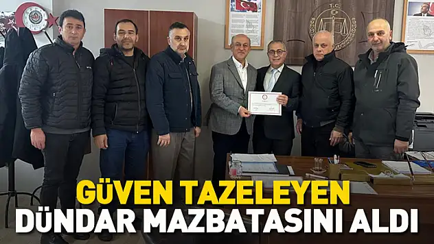 Güven tazeleyen Dündar mazbatasını aldı
